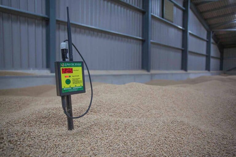 Wireless grain monitoring sensors record the temperature and send it straight to the user