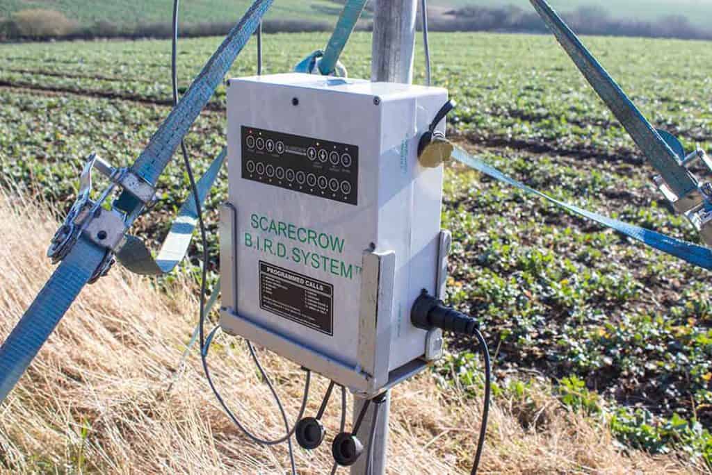 Scarecrow bird scarer system with calls control panel