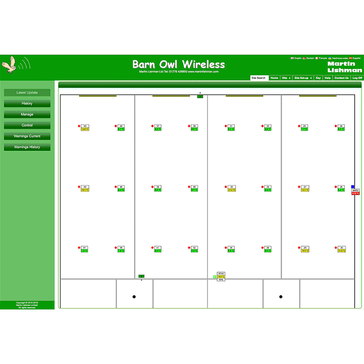 Martin Lishman Barn owl Wireless automatic crop monitoring and control system webpage