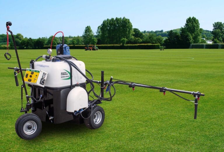 Martin Lishman Micro Spray pedestrian sprayer on sports field