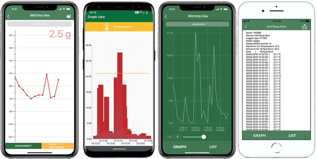 minitemp blue ml sensing app for iOS and android