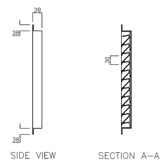 Cross section of Martin Lishman StoreVent louvre